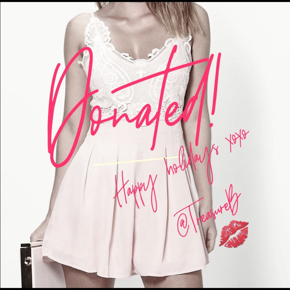 Pink Playsuit with Lace Accents (dress-like)